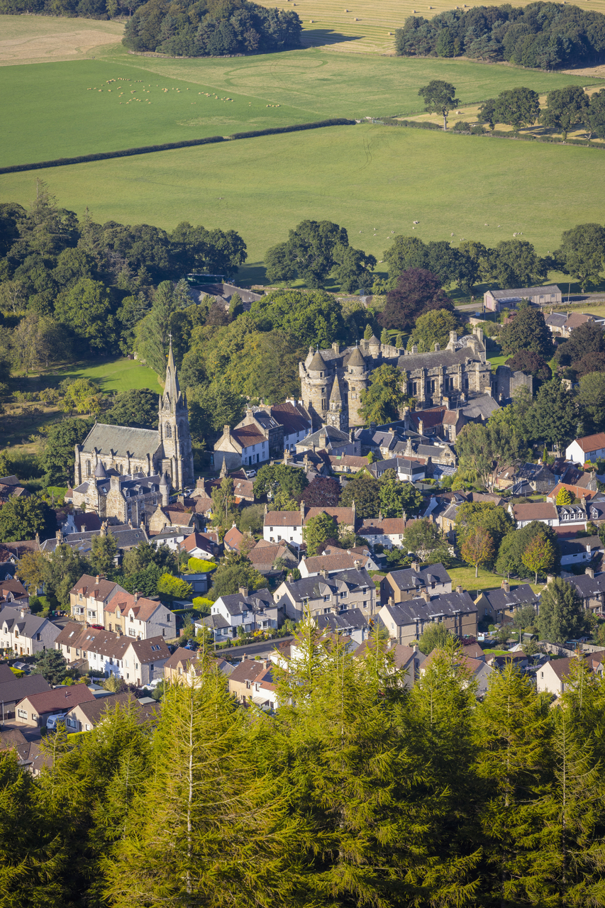 Falkland in the Kingdom of Fife viewed from East Lomond